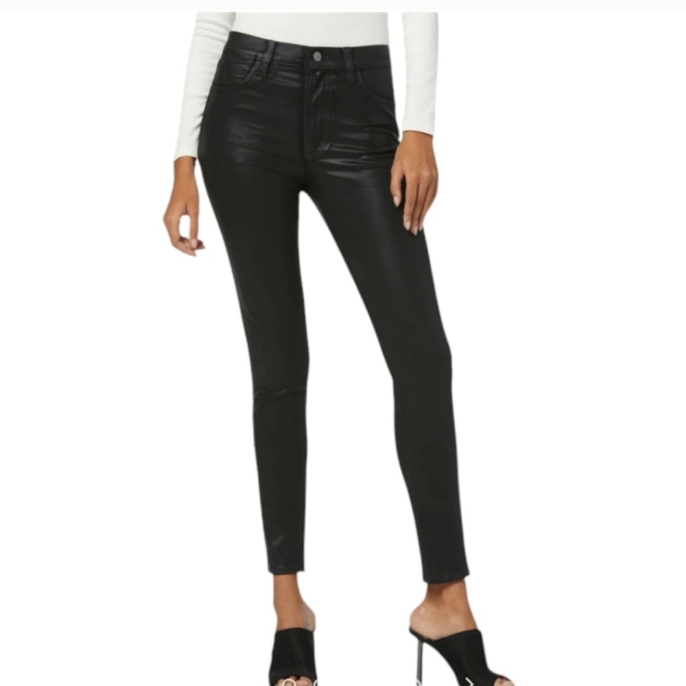 Joe's The Charlie High Rise Skinny Ankle/ Coated/ Black - Picture 2 of 12